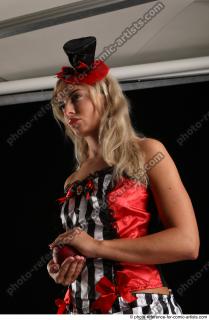 CHRISTY STANDING POSE WITH RED APPLE